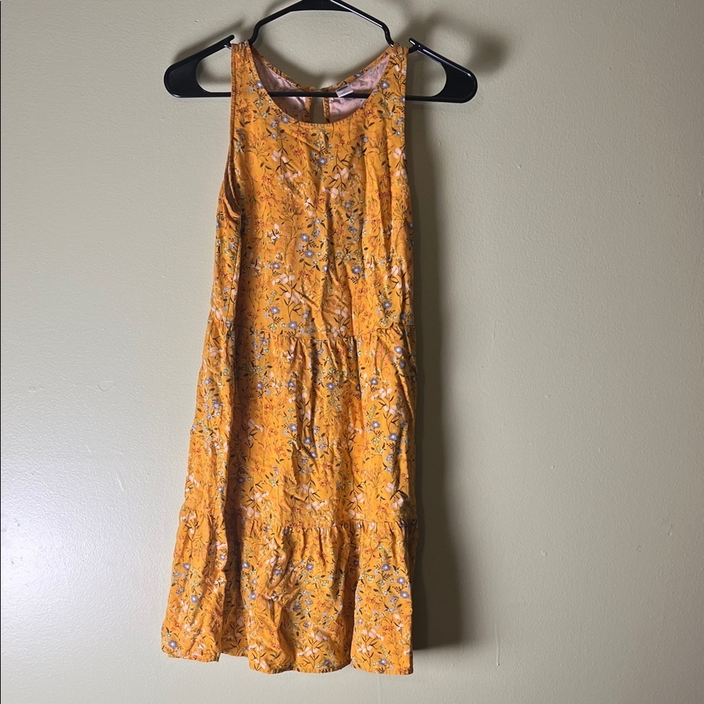 Old Navy Mustard feminine Floral sleeveless Dress